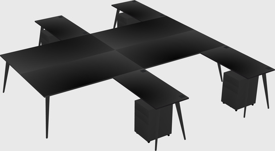 Shared l-shaped office desk system