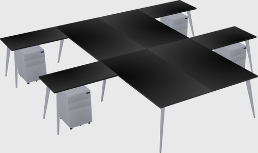 Shared l-shaped office desk system