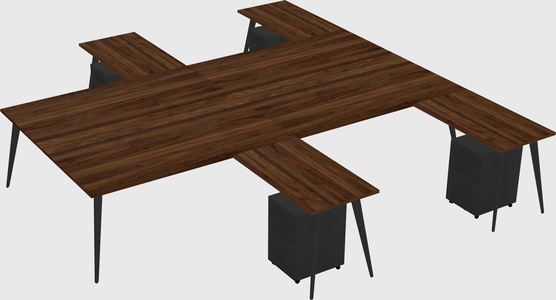 Shared l-shaped office desk system