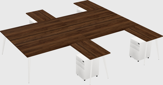 Shared l-shaped office desk system