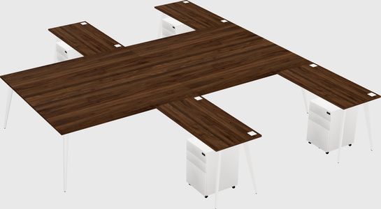 Shared l-shaped office desk system