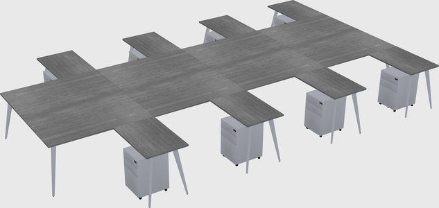 Shared l-shaped office desk system