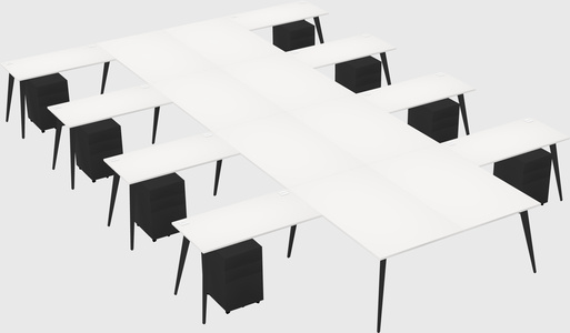 Shared l-shaped office desk system