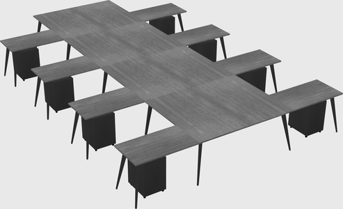 Shared l-shaped office desk system