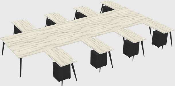 Shared l-shaped office desk system