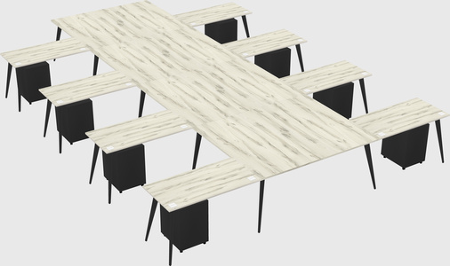 Shared l-shaped office desk system