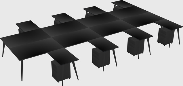 Shared l-shaped office desk system