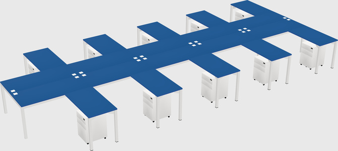 Shared l-shaped desk