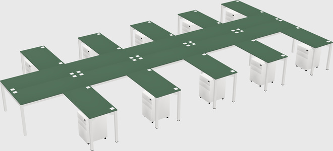 Shared l-shaped desk