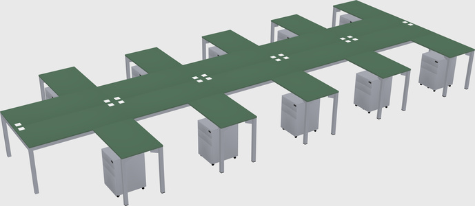 Shared l-shaped desk