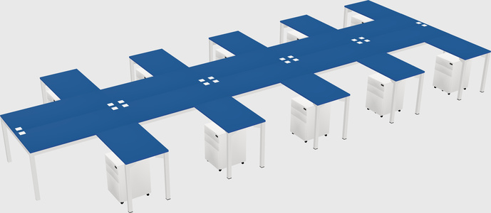 Shared l-shaped desk