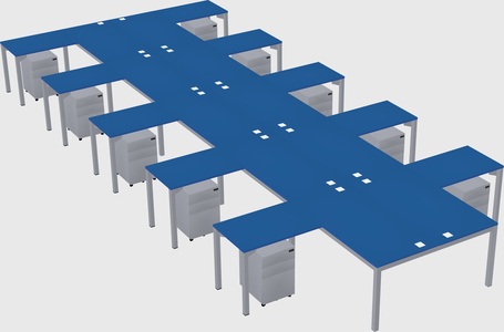 Shared l-shaped desk
