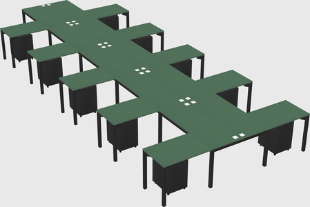 Shared l-shaped desk