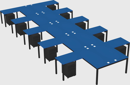 Shared l-shaped desk