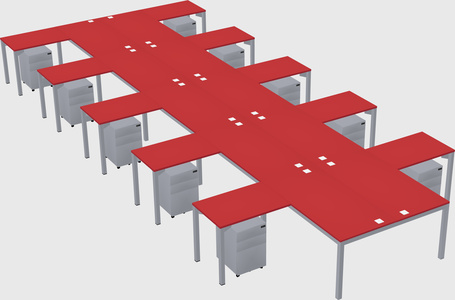 Shared l-shaped desk