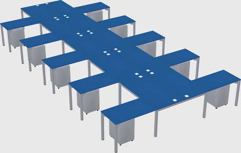 Shared l-shaped desk