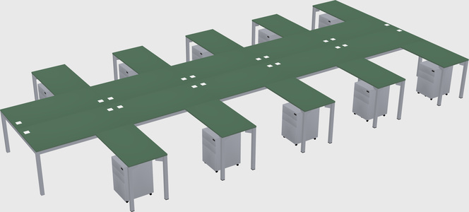 Shared l-shaped desk