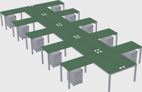 Shared l-shaped desk