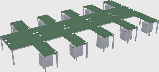 Shared l-shaped desk