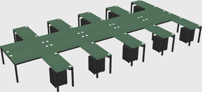 Shared l-shaped desk