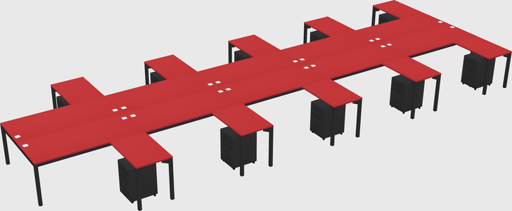 Shared l-shaped desk