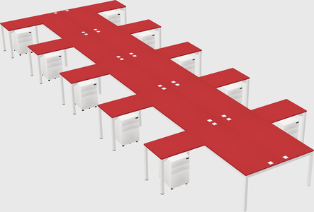 Shared l-shaped desk