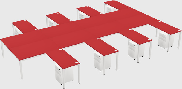 Shared l-shaped desk
