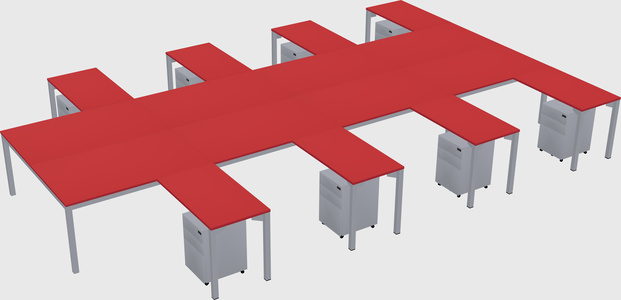 Shared l-shaped desk