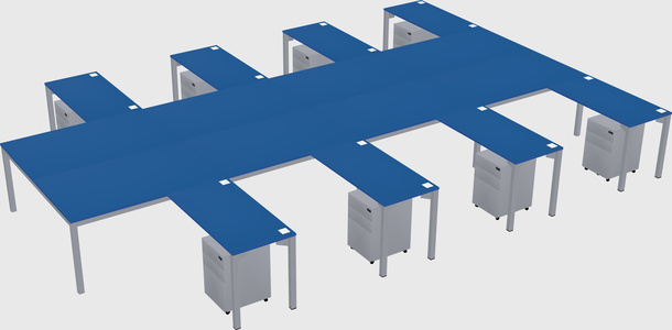 Shared l-shaped desk