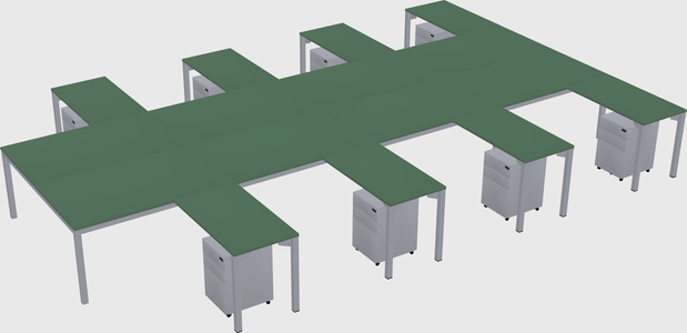 Shared l-shaped desk