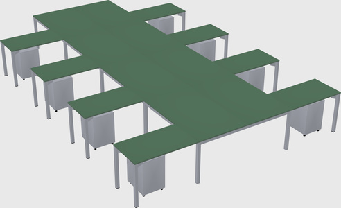 Shared l-shaped desk