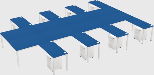 Shared l-shaped desk