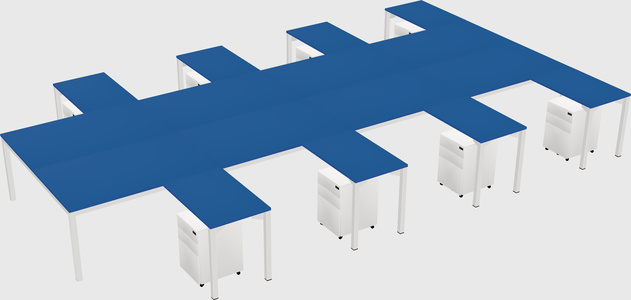Shared l-shaped desk