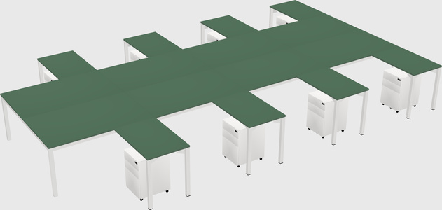 Shared l-shaped desk