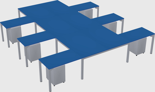 Shared l-shaped desk