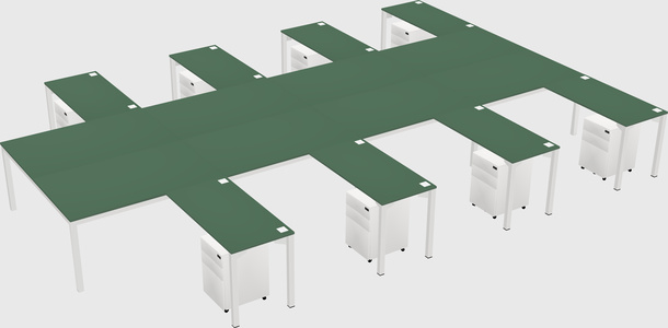 Shared l-shaped desk