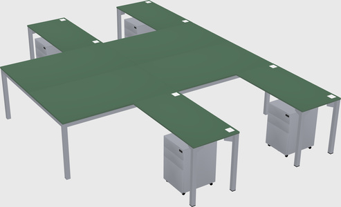Shared l-shaped desk