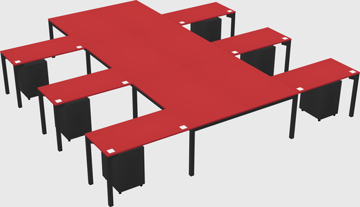 Shared l-shaped desk