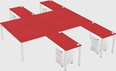 Shared l-shaped desk