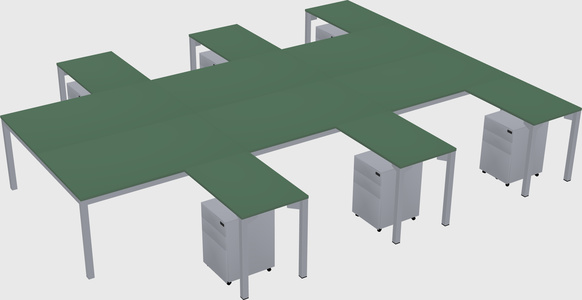 Shared l-shaped desk