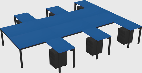 Shared l-shaped desk