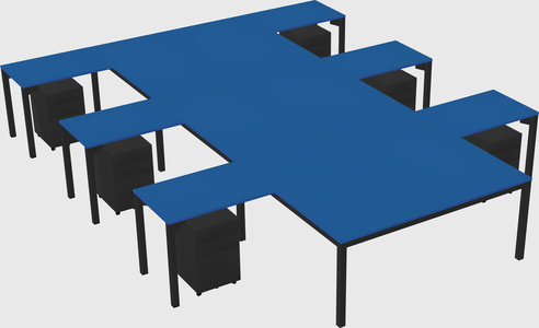 Shared l-shaped desk