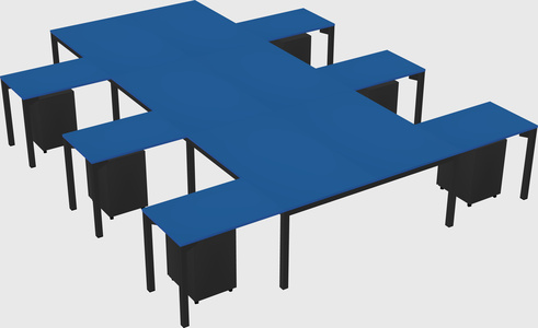 Shared l-shaped desk