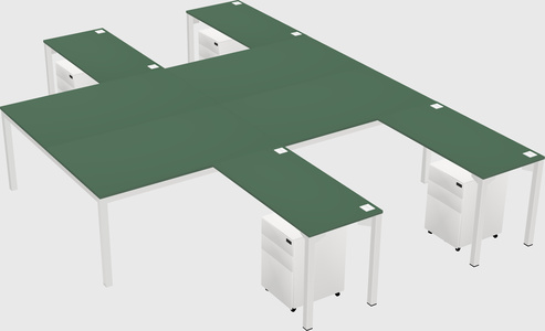 Shared l-shaped desk