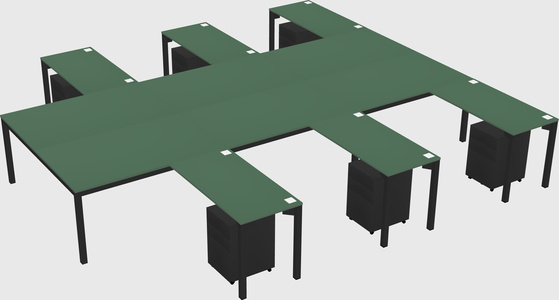 Shared l-shaped desk