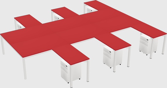Shared l-shaped desk