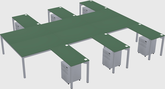 Shared l-shaped desk