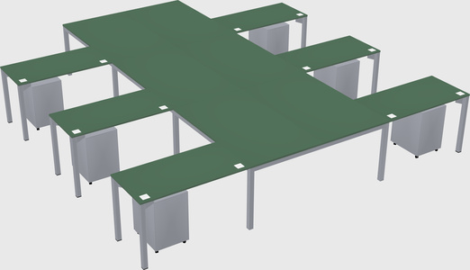 Shared l-shaped desk