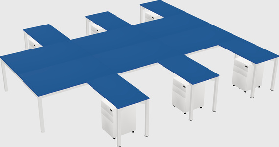 Shared l-shaped desk
