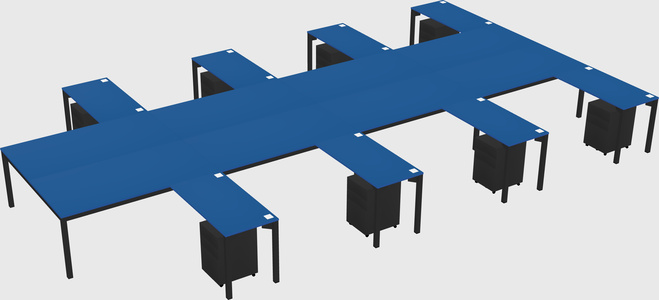 Shared l-shaped desk